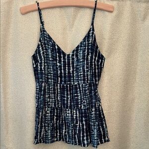 Blue Tie-Dye Spaghetti Strap Top